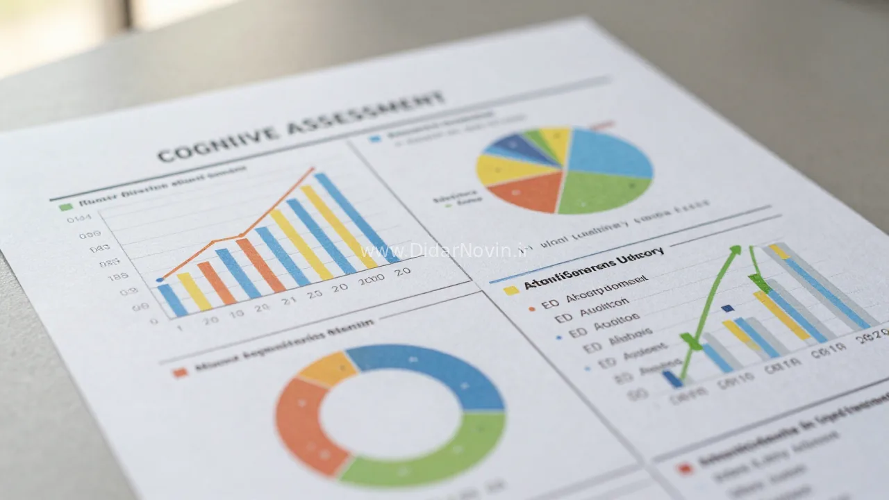 A specialist's desk with a cognitive test result report